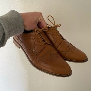 Cognac Leather Oxfords
